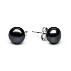Cercei perle naturale negre 9 mm si argint DiAmanti EFB09-N_B-G (Argint 925‰ 0,52 g.)